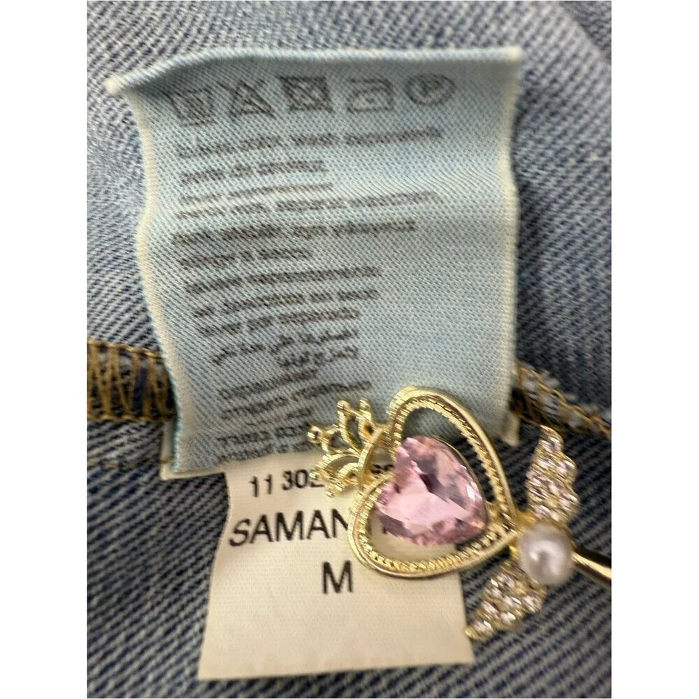 Mavi Jean jacket button up wash light Distressed Light Blue Denim Jacket